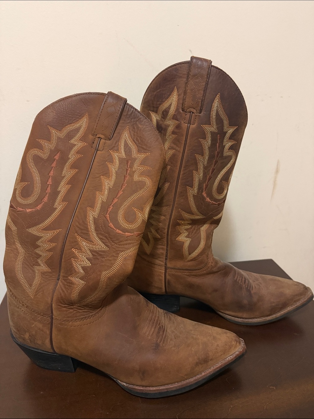 Justin Boots Brown Leather Western Heeled Boots
